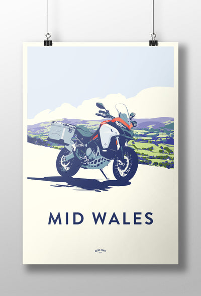 'Mid Wales' Ducati Multistrada Overland print
