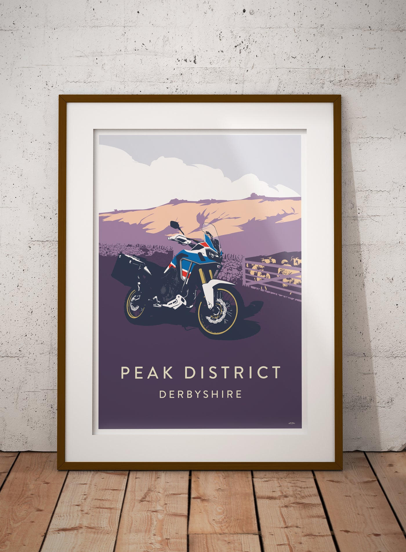 Honda Africa Twin Peak District travel poster print