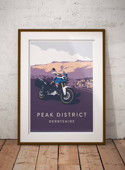 Honda Africa Twin Peak District travel poster print