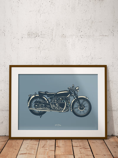 Classic British Motorcycle 'Black Show' print