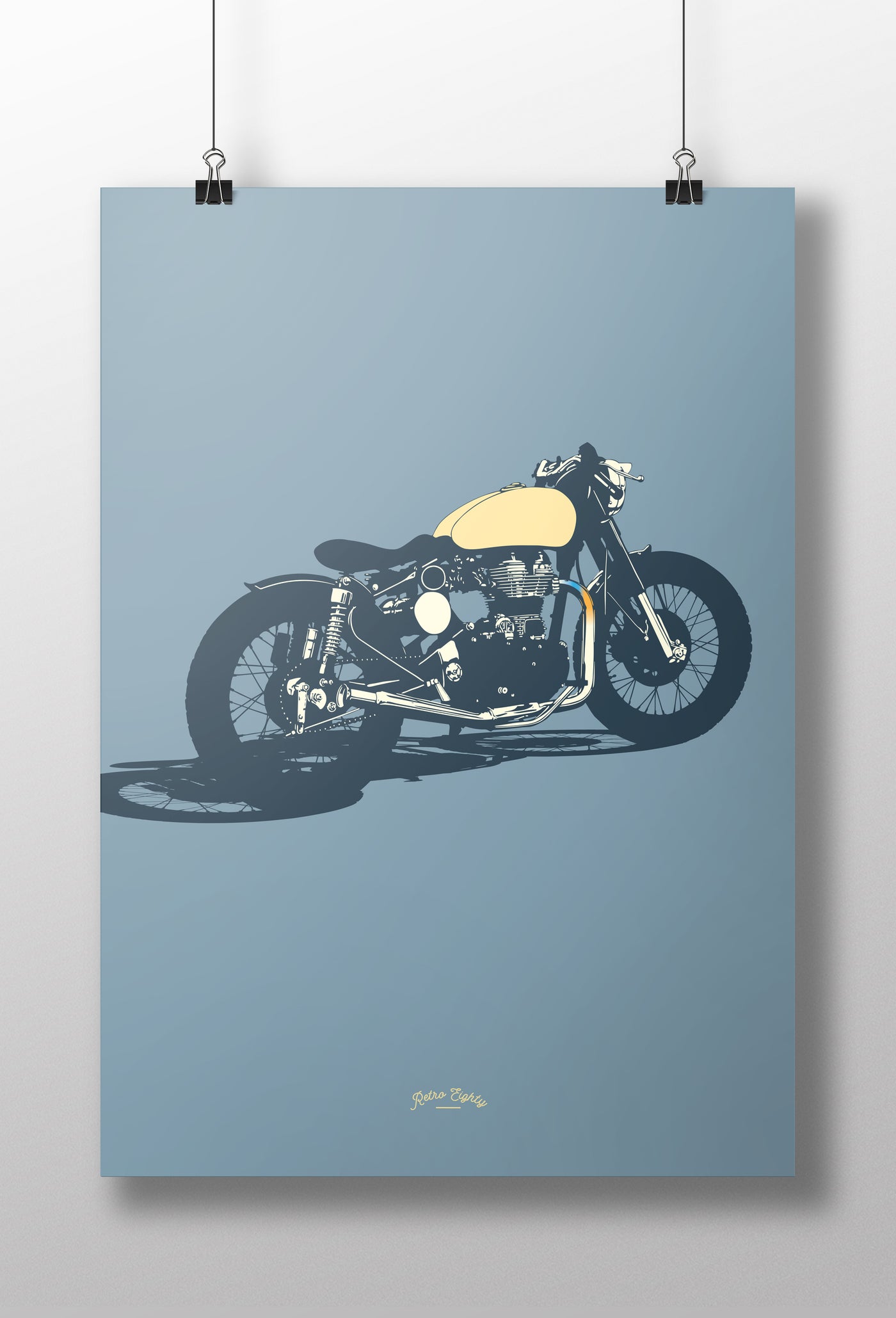 Retro Style Motorcycle 'Bobber' print