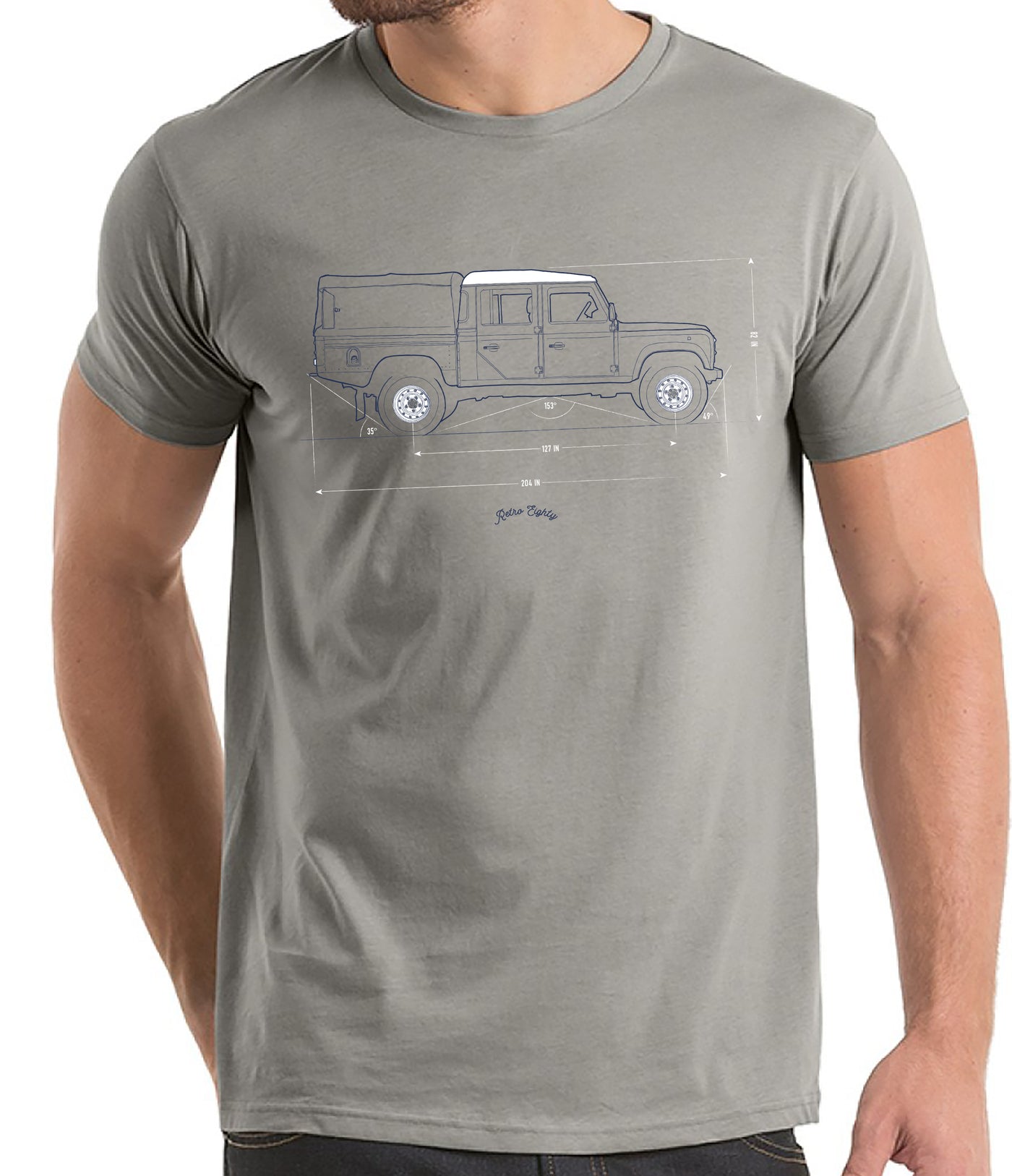 crew cab land rover blueprint defender t-shirt