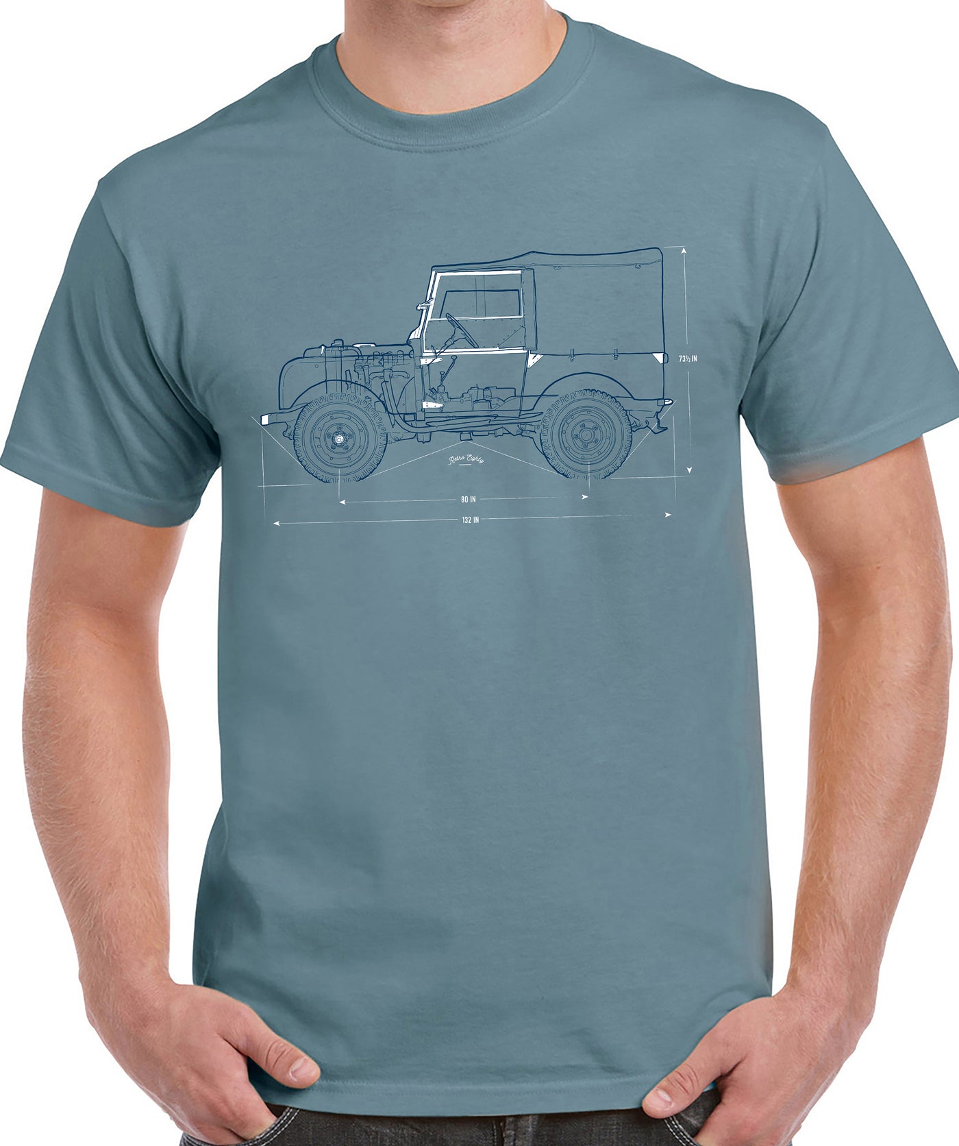 Land Rover 80 series 1 blueprint t-shirt