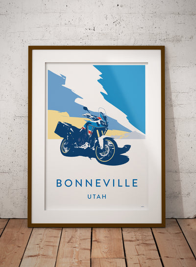 Honda Africa Twin Bonneville travel poster print