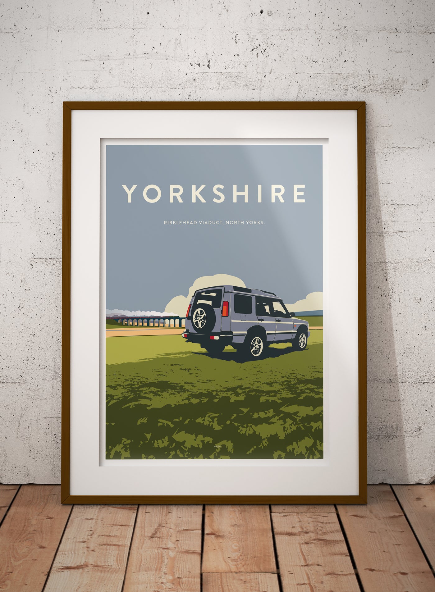 Yorkshire Land Rover discovery poster print