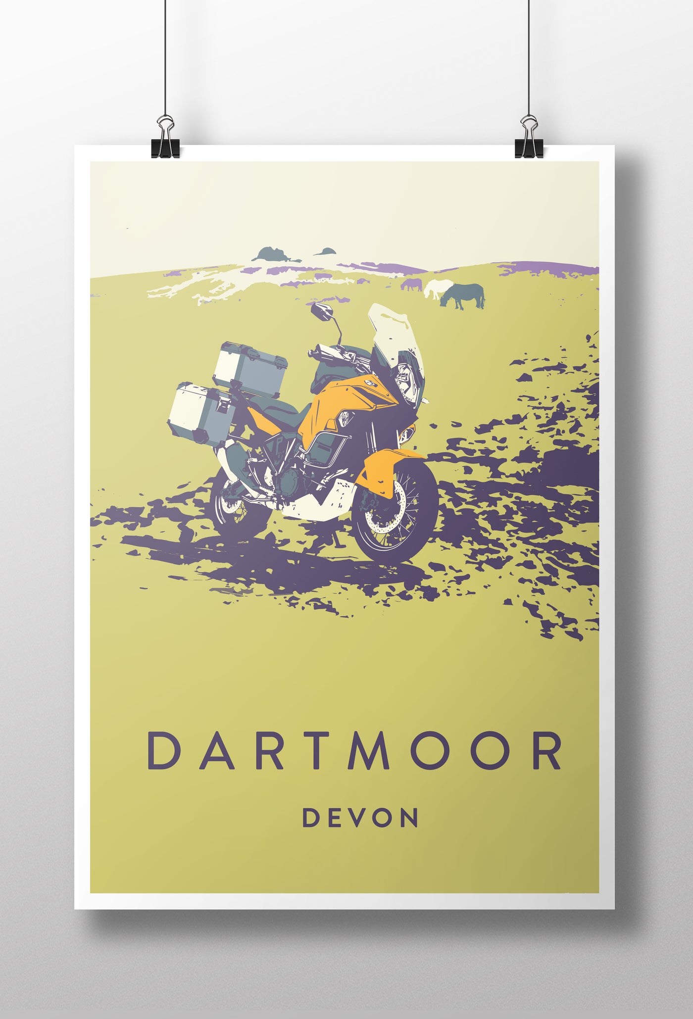 Adventure Motorcycle 'Dartmoor' print