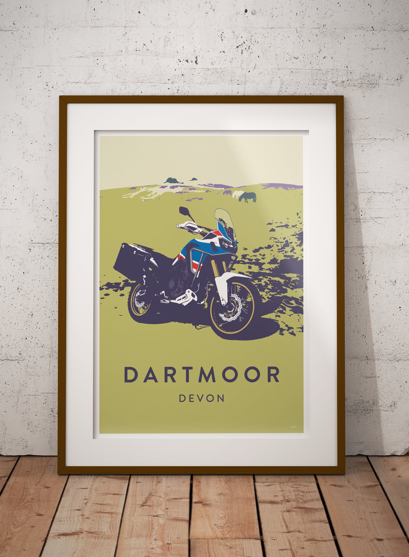 Honda Africa Twin Dartmoor travel poster print