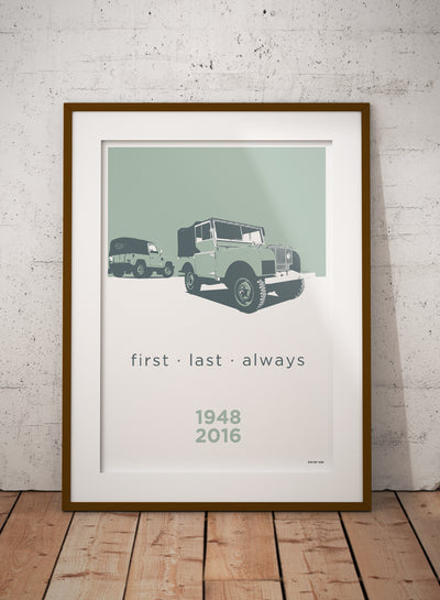 Land Rover First Last Always poster print