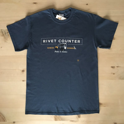 Series 1 'Rivet Counter' t-shirt  - Gildan Blue Dusk