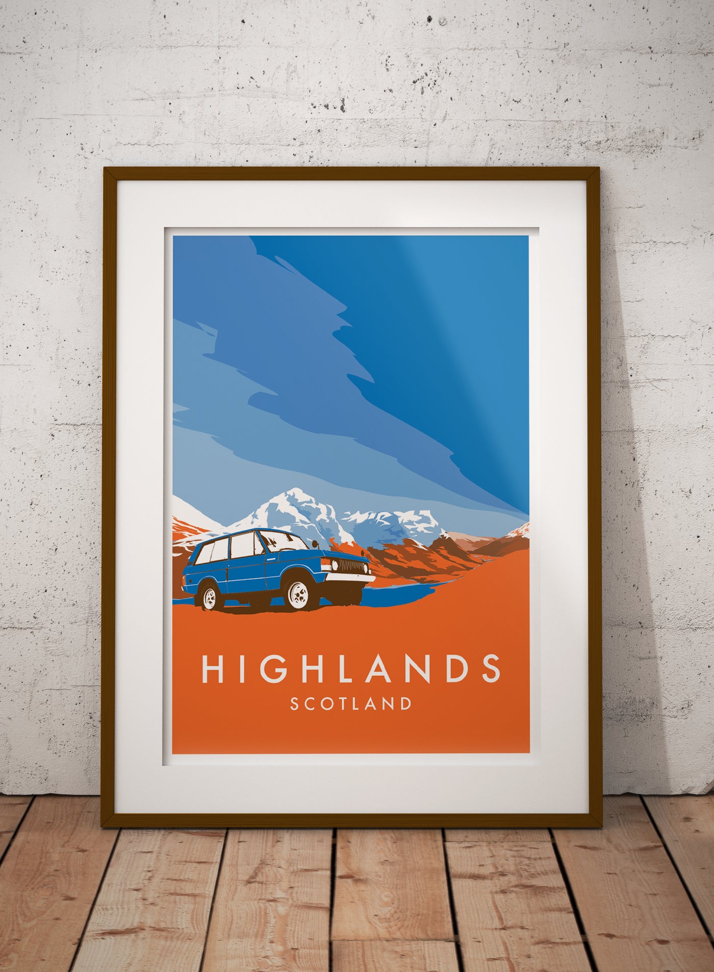 Highlands Range Rover poster print