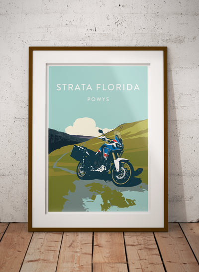 Honda Africa Twin Strata Florida travel poster print