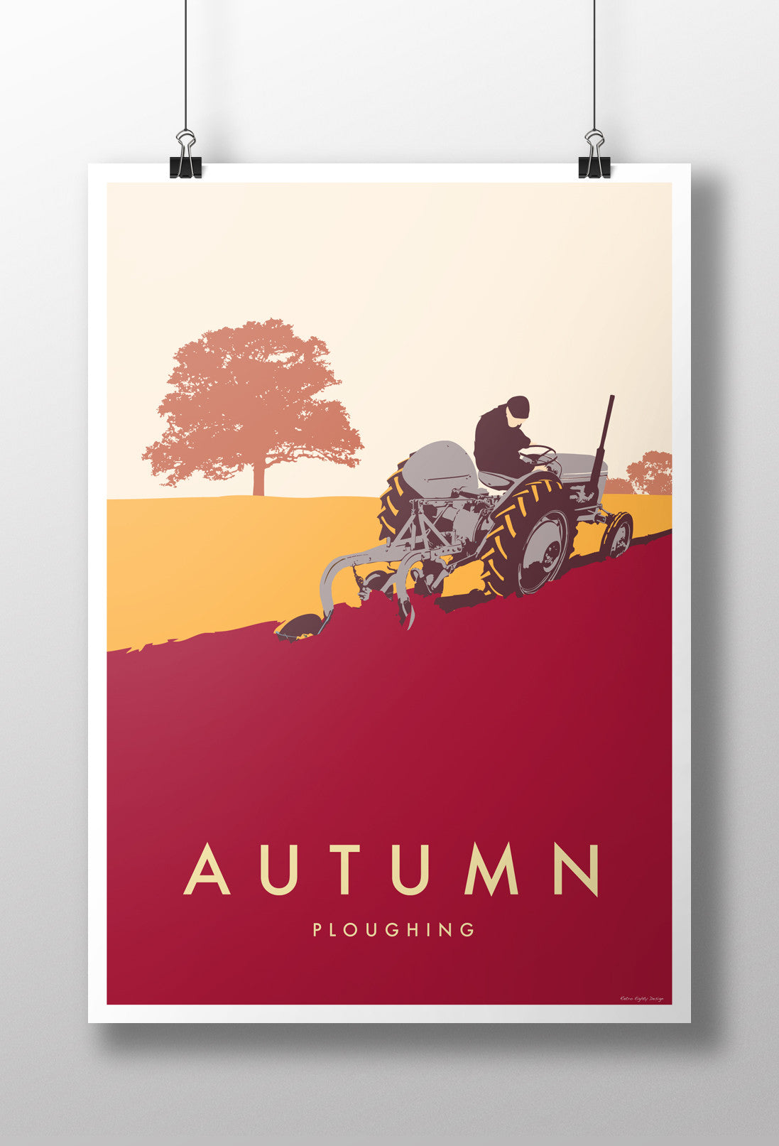 Ferguson TE20 'Autumn' ploughing print