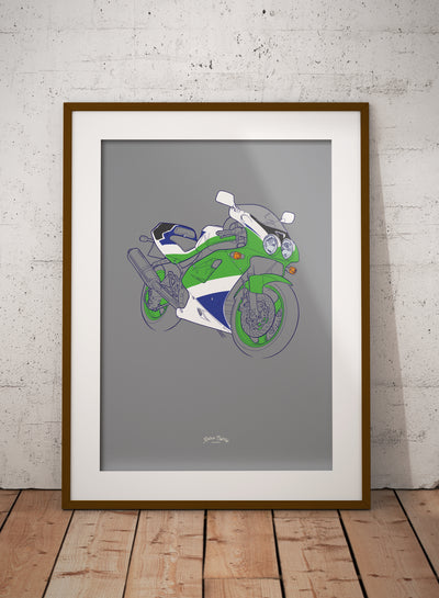 1990s Ninja 750 Superbike Motorcycle print