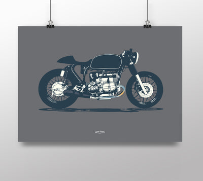R80 'Airhead' Cafe Racer Motorcycle print