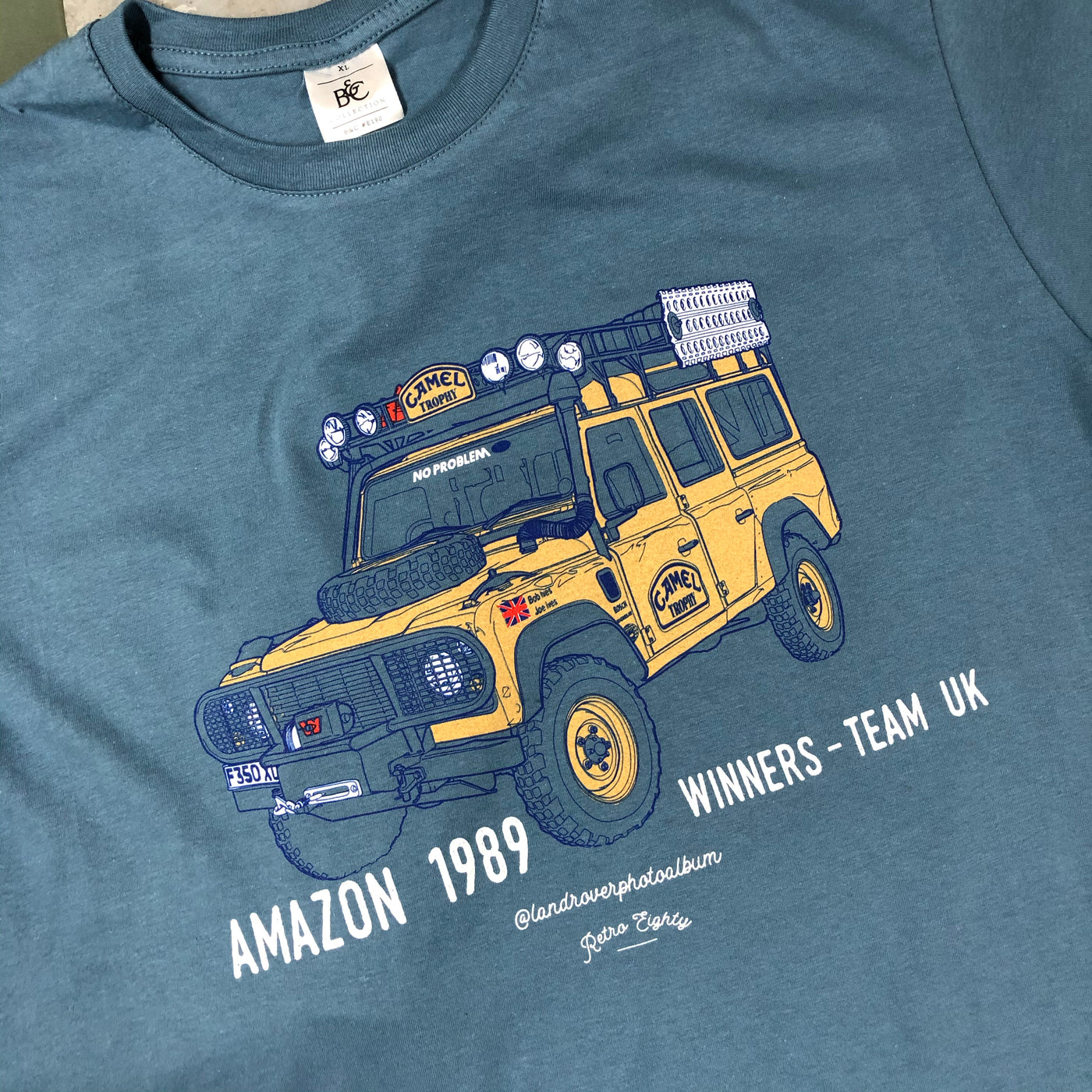 'Amazon 1989'  Camel Trophy 110 t-shirt - B&C Stone