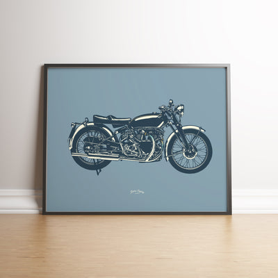 Classic British Motorcycle 'Black Show' print