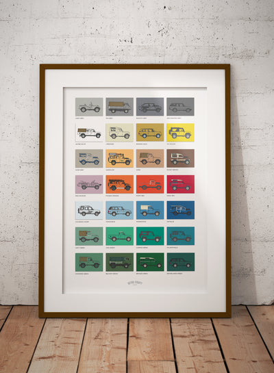 Land Rover Colour chart Print