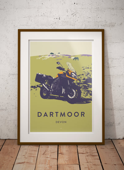 Triumph Tiger Dartmoor travel poster print