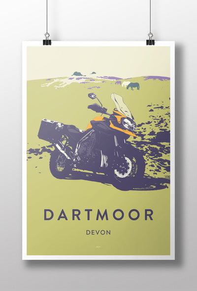 British Adventure Motorcycle 'Dartmoor' print