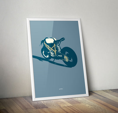 Cafe Racer Style Italian V-Twin Motorcycle print