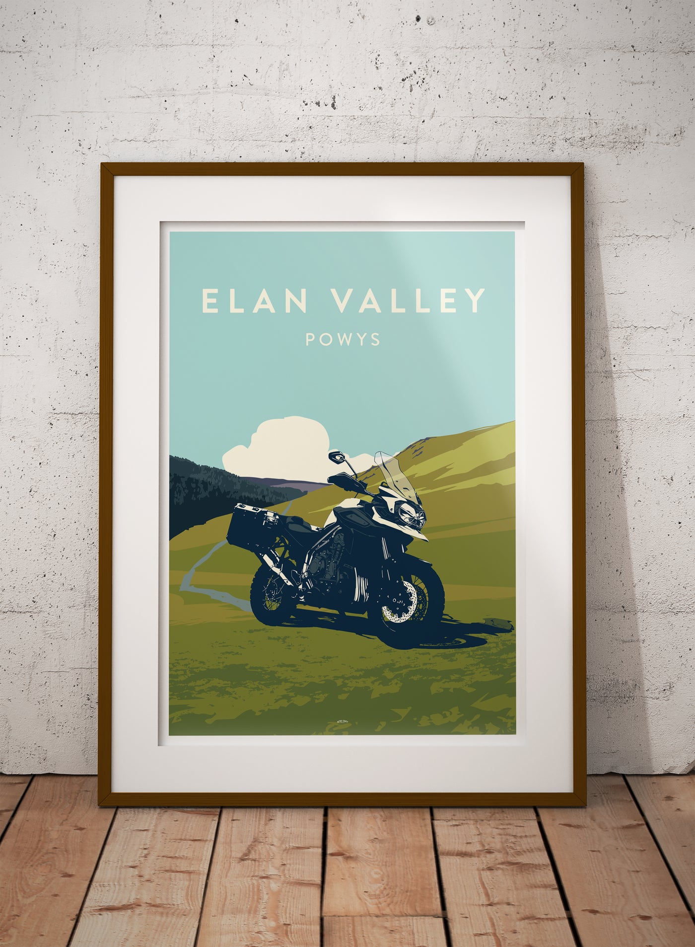 Triumph Tiger Elan Valley  travel poster print