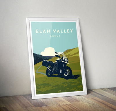 British Adventure Motorcycle 'Elan Valley' print