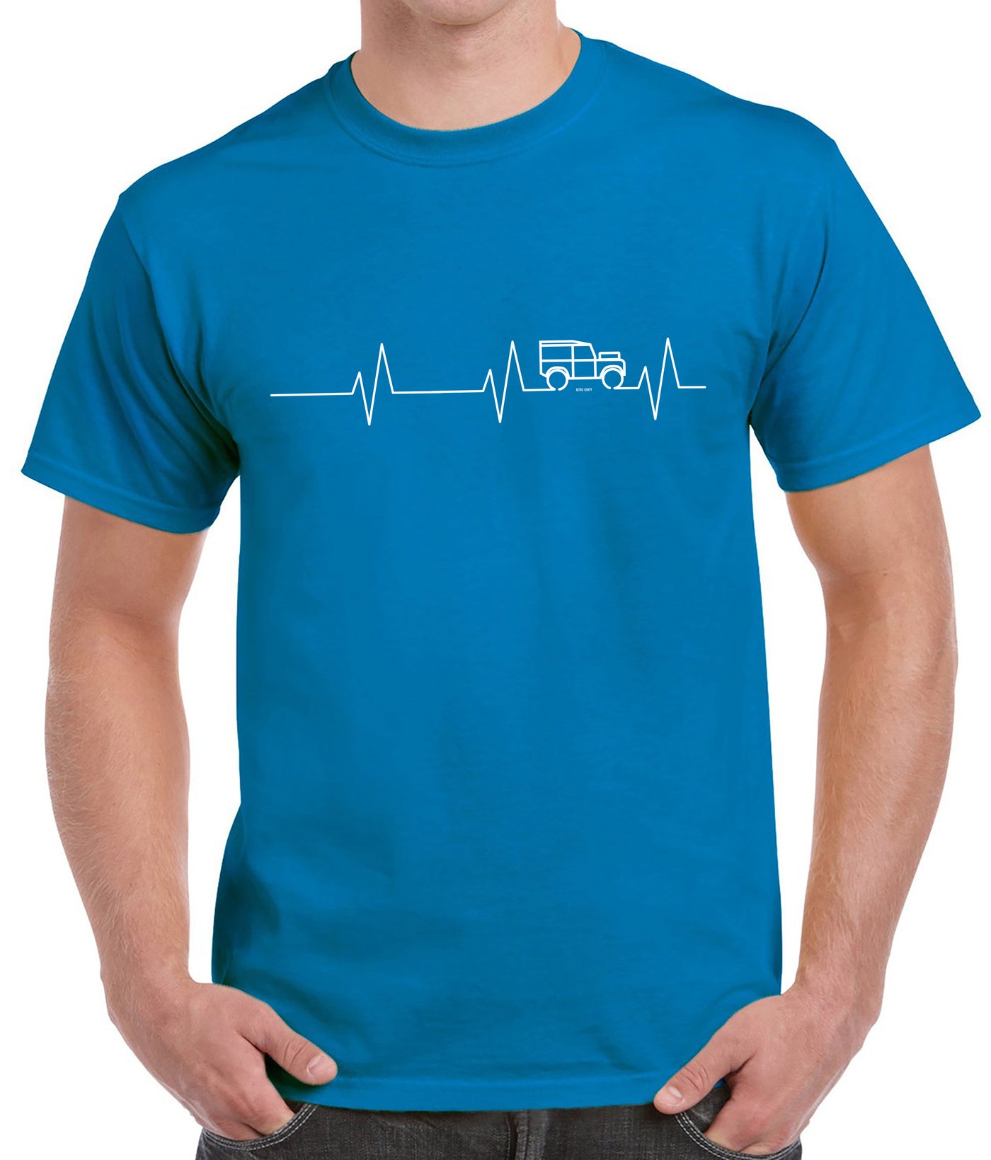 heartbeat series defender land rover t-shirt