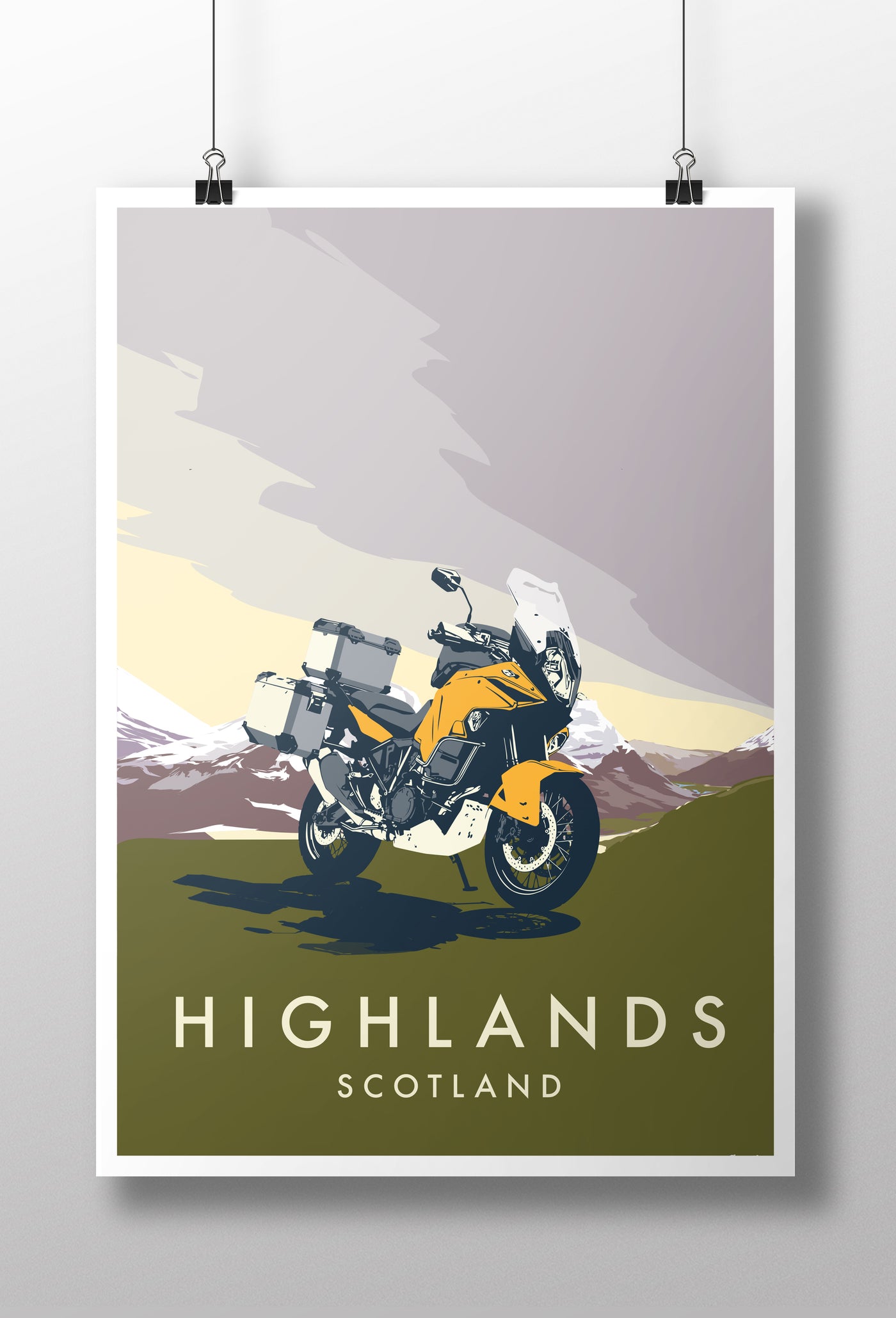 Adventure Motorcycle 'Highlands' print