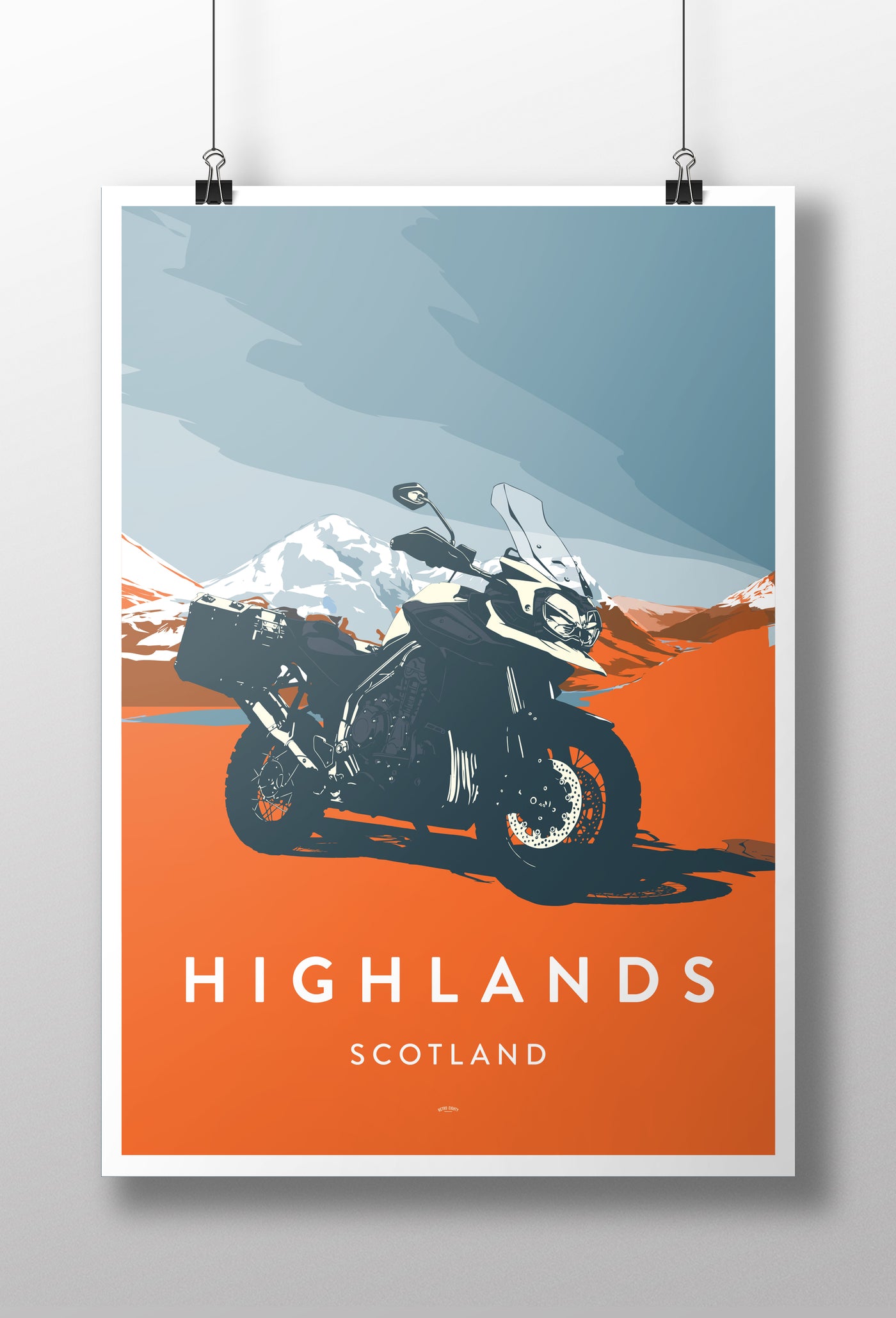 British Adventure Motorcycle 'Highlands' print