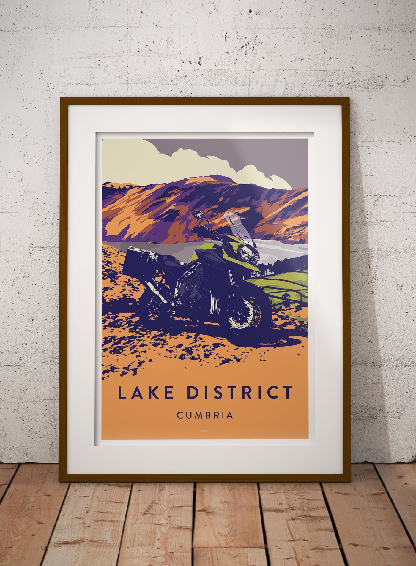 Triumph Tiger Lake District travel poster print
