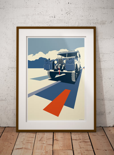 Overland Express Land Rover series 1 poster print