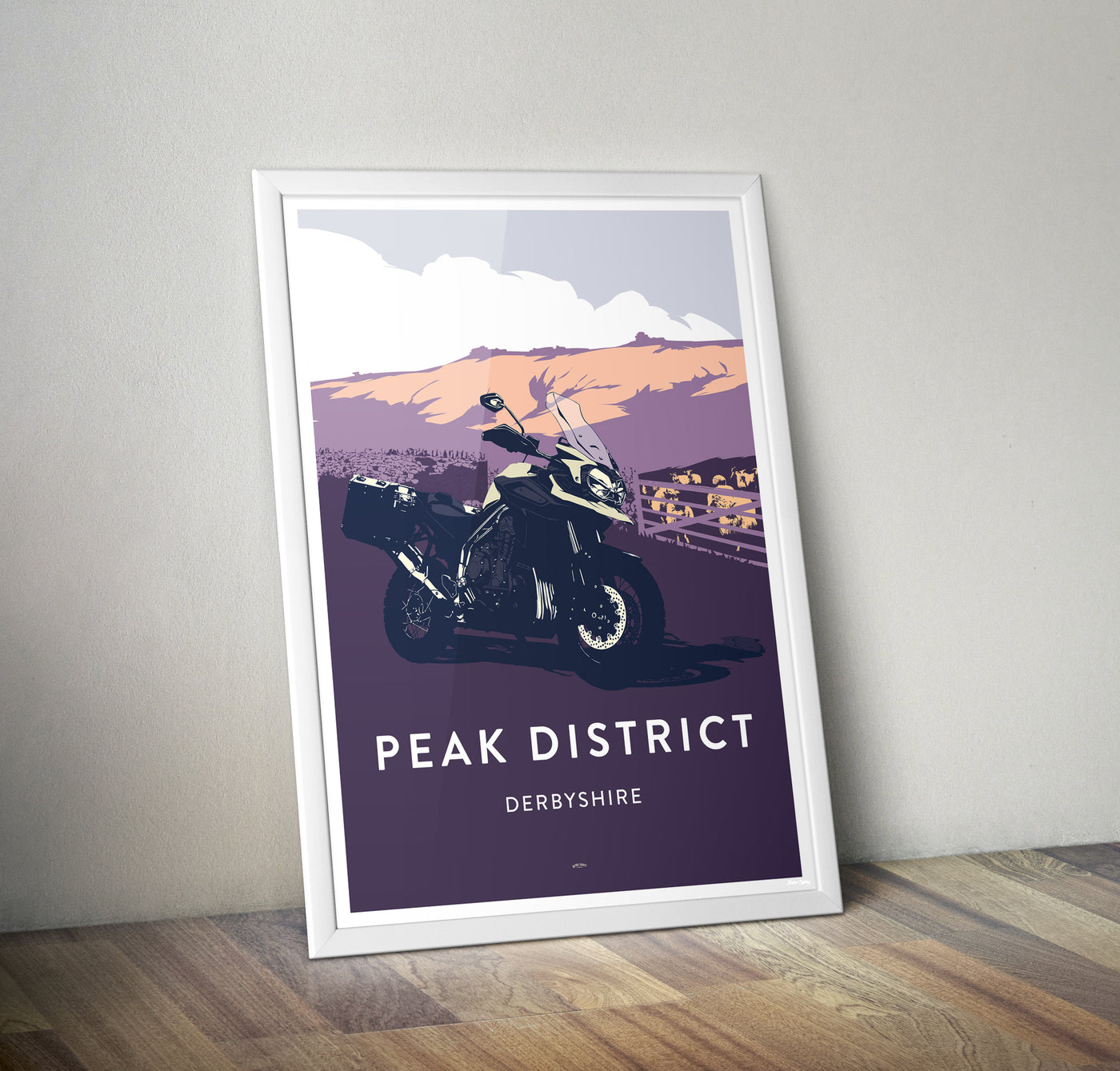 British Adventure Motorcycle 'Peak District' print