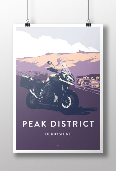 British Adventure Motorcycle 'Peak District' print