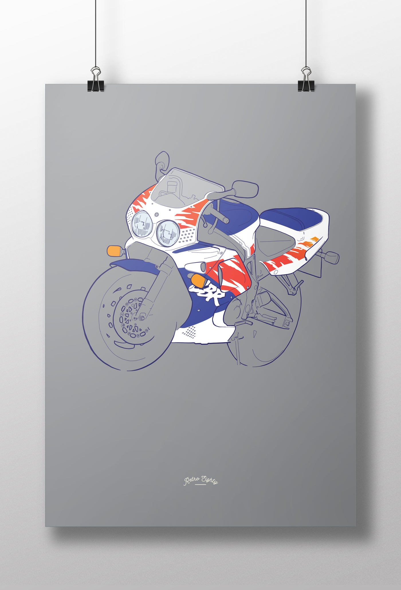 1990s Urban Tiger Superbike Motorcycle print