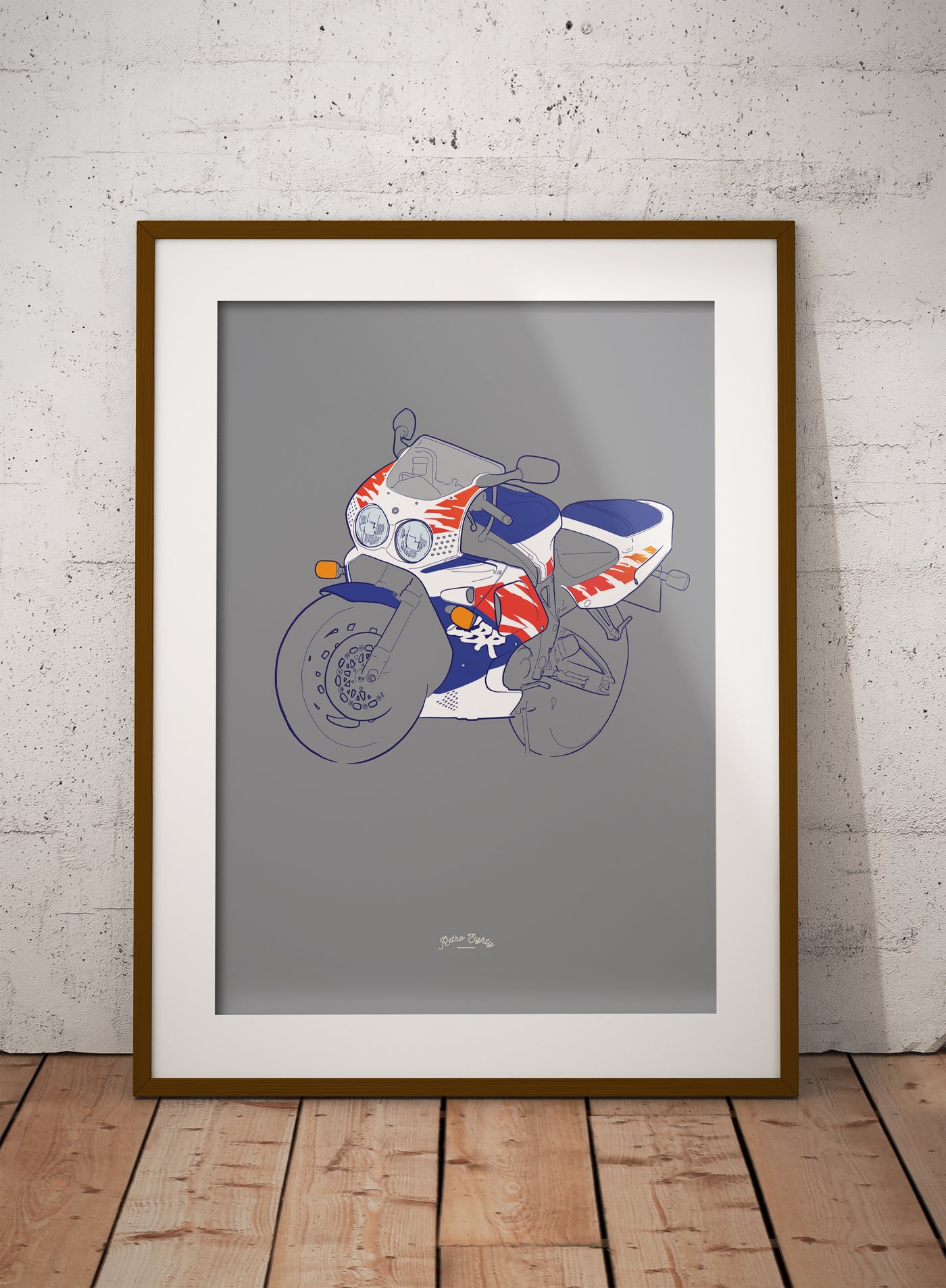 1990s Urban Tiger Superbike Motorcycle print