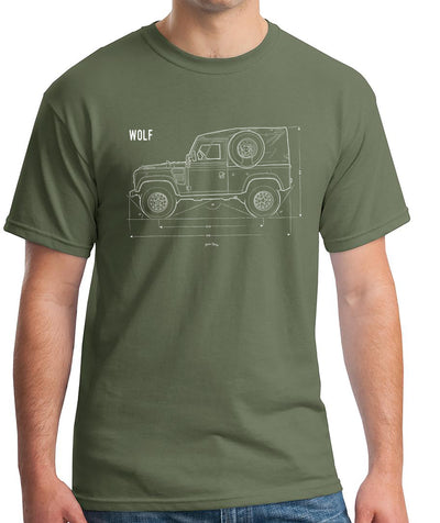 wolf defender t-shirt land rover