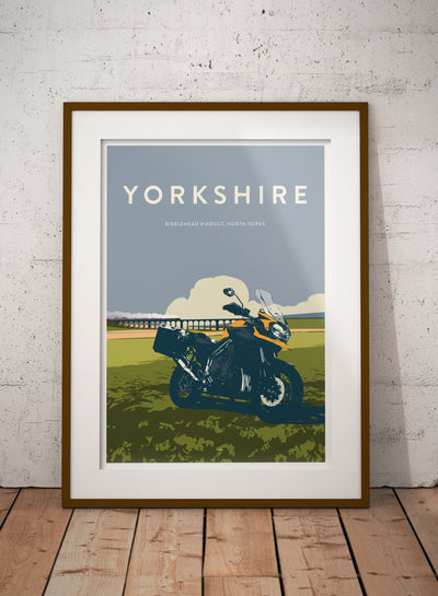 Triumph Tiger Yorkshire travel poster print